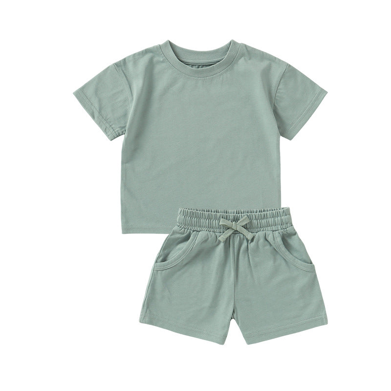 Children'S Short Sleeve Baby Organic Cotton Shorts Suit