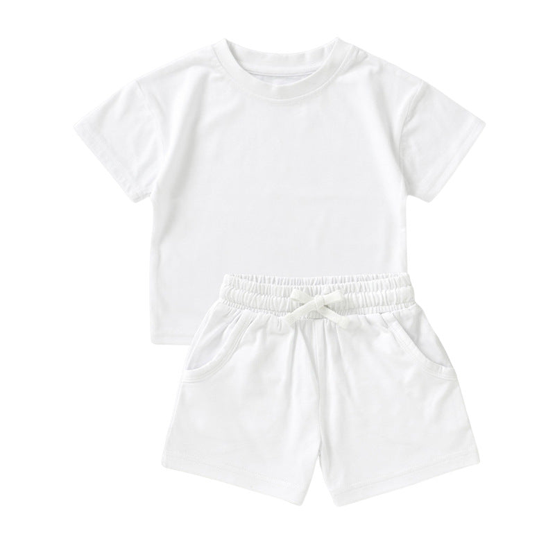 Children'S Short Sleeve Baby Organic Cotton Shorts Suit