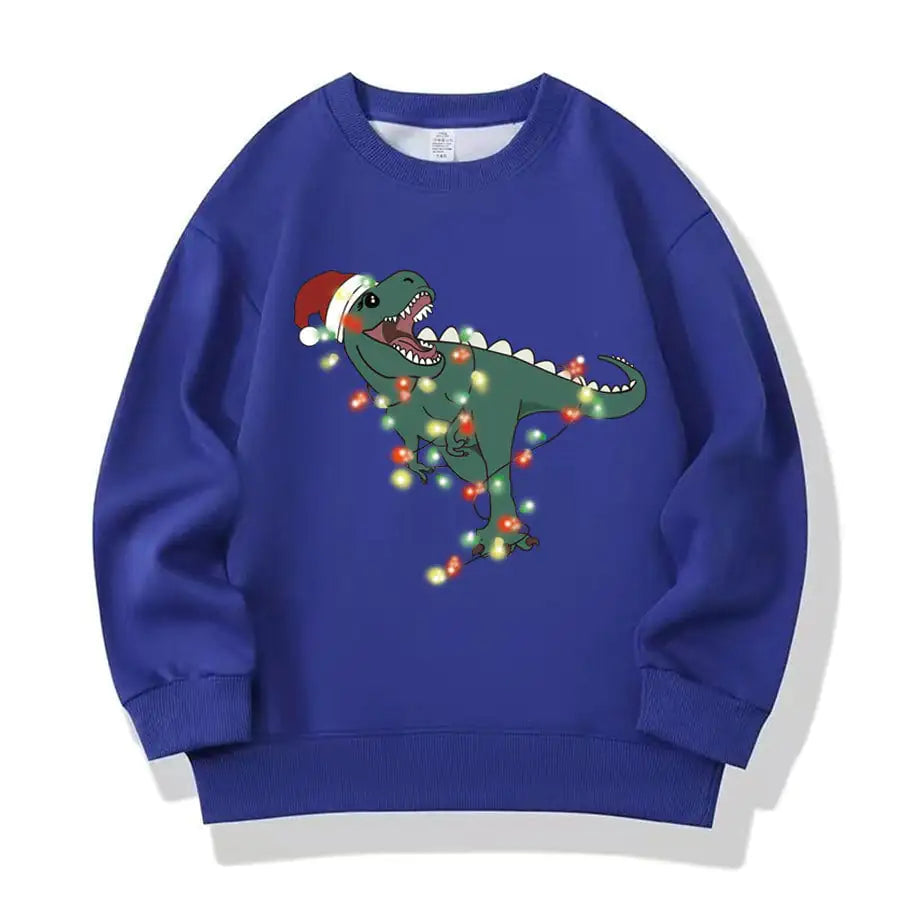 Children's Red Cotton Christmas Sweater for Autumn