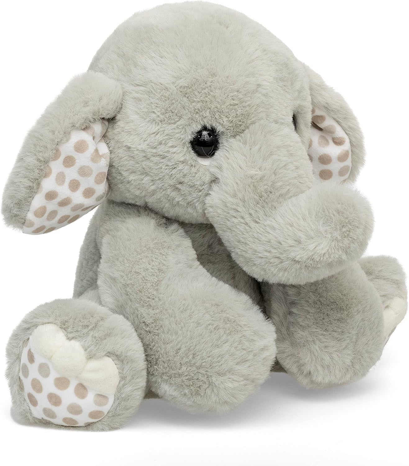 Ebba - Lil' Benny - Jungle Safari Gray Plush Elephant Stuffed Animal for Boys, Baby Stuffed Animals Toy Plushie - Polka Dot